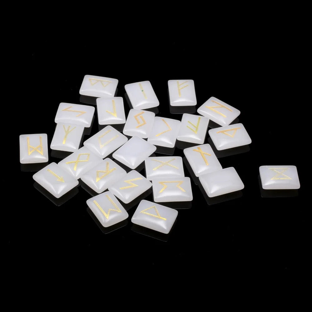 Clear Quartz Natural Stone Viking Rectangle Runes For Sale Online | Green Witch Creations