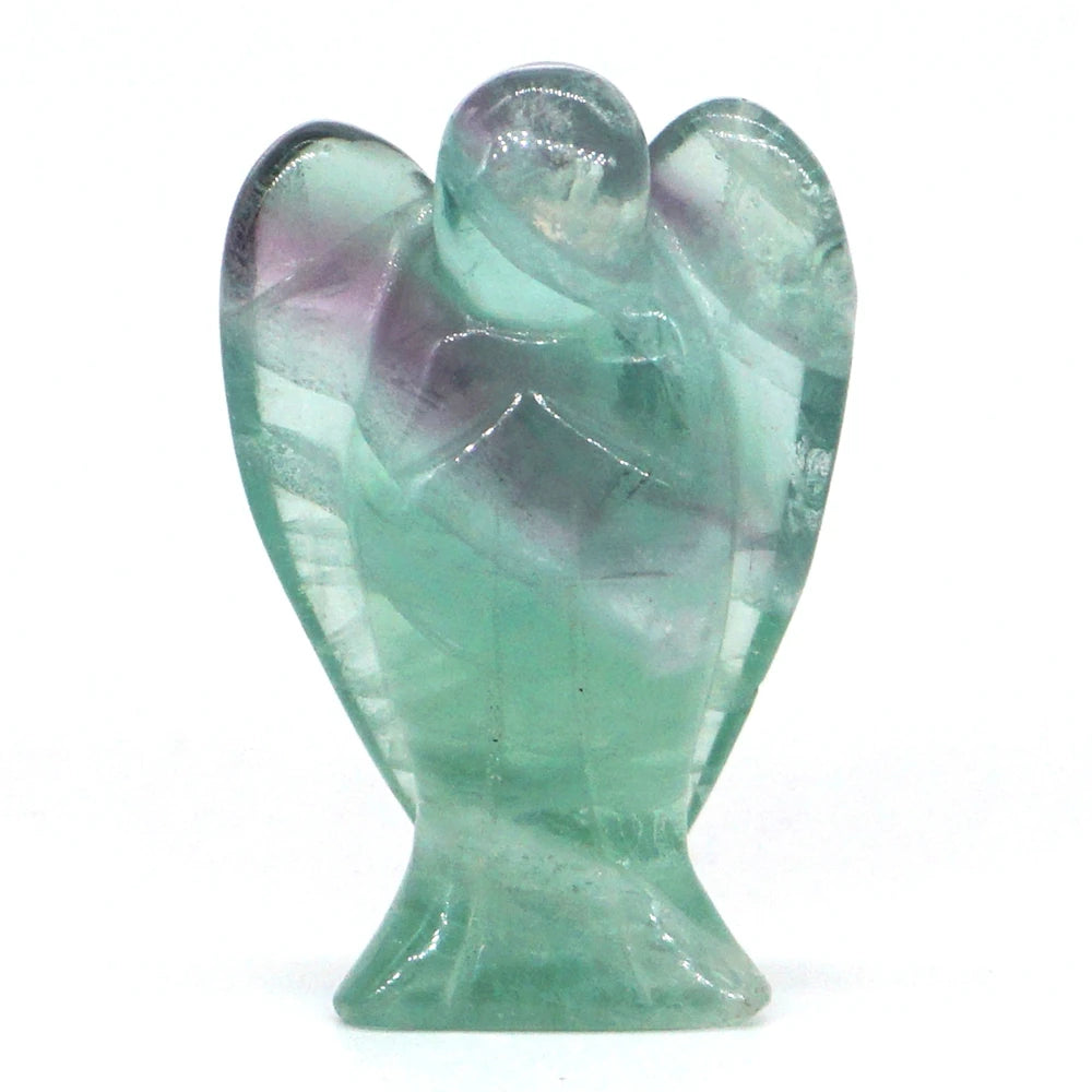 Rainbow Fluorite Crystal Angel Figurine