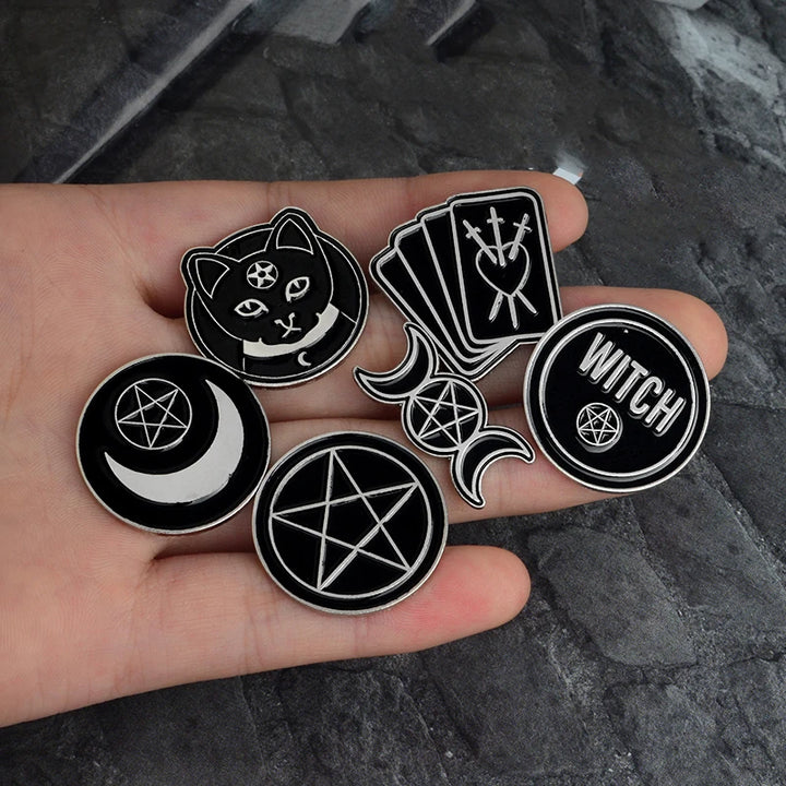 Black & White Witch Pins