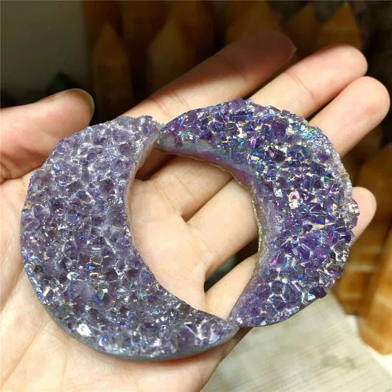 Amethyst Druzy Crescent Moon | Green Witch Creations