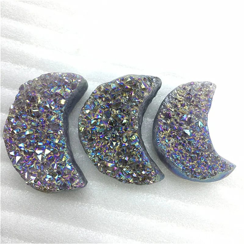 Titanium Aura Amethyst Druzy Moon | Green Witch Creations