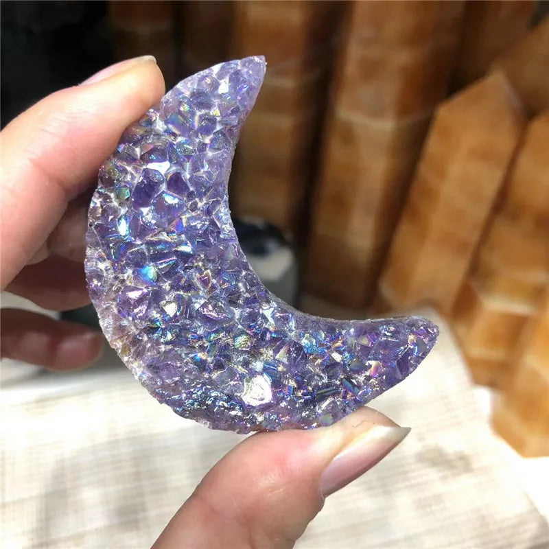 Amethyst Druzy Crescent Moon | Green Witch Creations