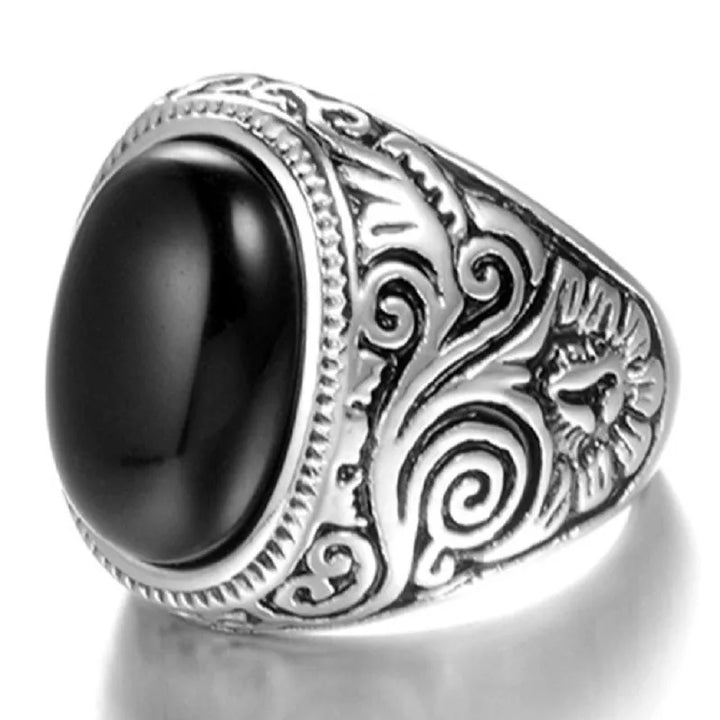 Onyx Men's Oval Stone Rings | Green Witch Creations