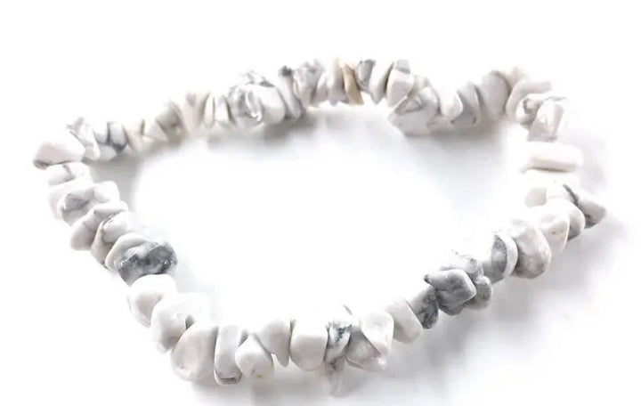 White Howlite Crystal Chip Bracelets For Sale | Green Witch Creations