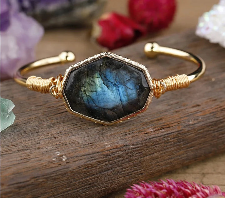 Labradorite Wire Wrapped Bracelet For Sale | Green Witch Creations