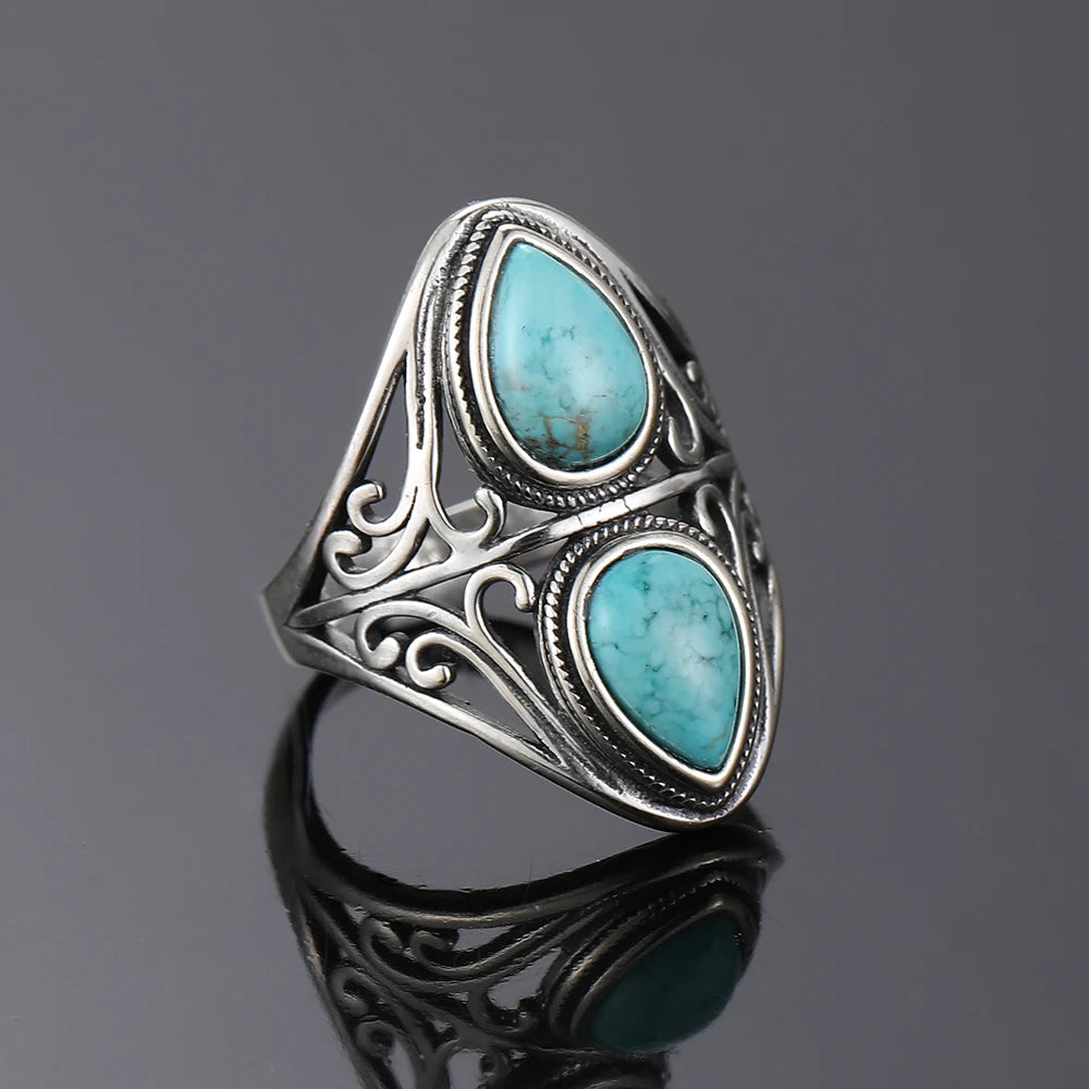 925 Sterling Silver Turquoise Ring | Green Witch Creations