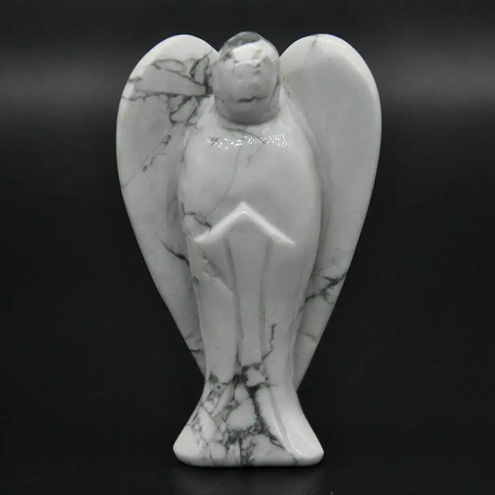 White Howlite Crystal Angel Figurines | Green Witch Creations