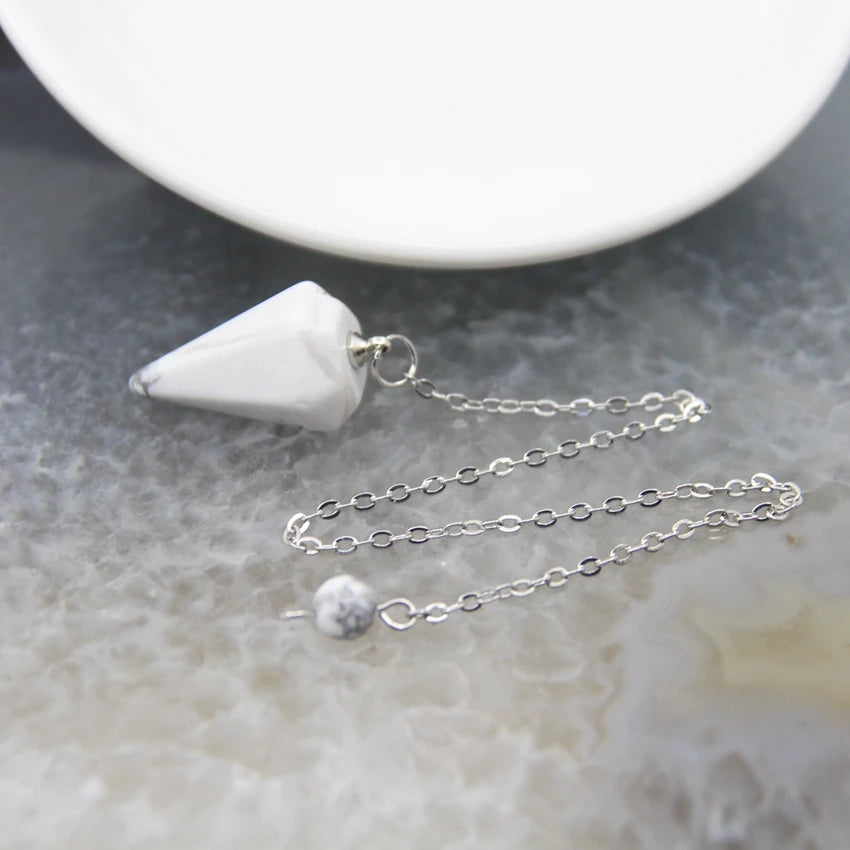 White Howlite Crystal Pendulums | Green Witch Creations