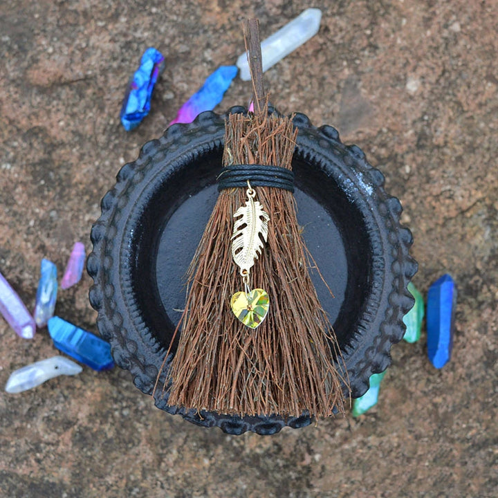 Gold Charm Mini Brooms For Sale | Green Witch Creations