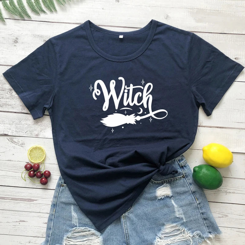 Witch Broom T-Shirt For Sale Online | Green Witch Creations