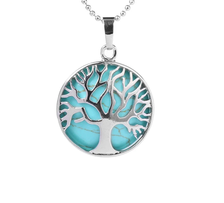 Blue Howlite Tree of Life Crystal Necklaces | Green Witch Creations