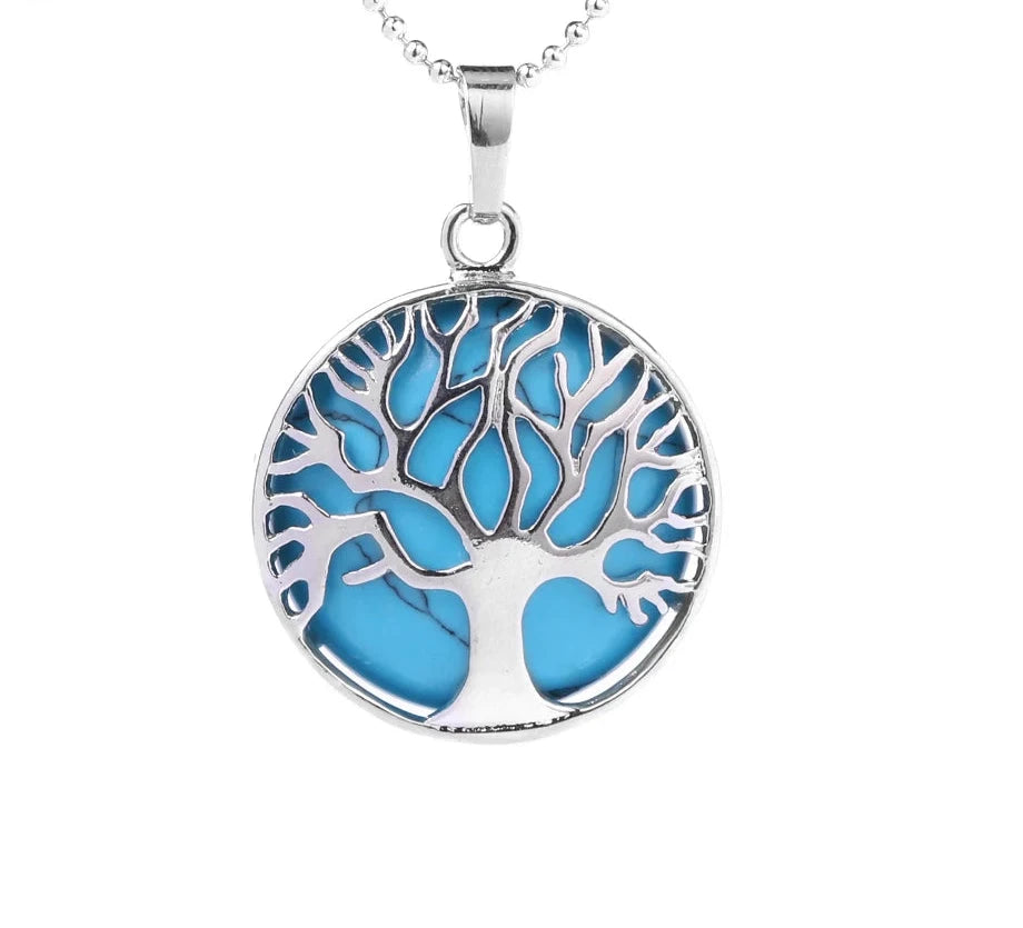 Turquoise Tree of Life Crystal Necklaces | Green Witch Creations