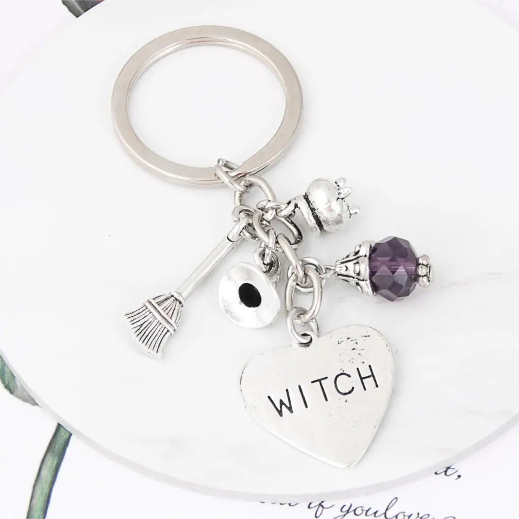 Witch Heart Charm Keychain | Green Witch Creations