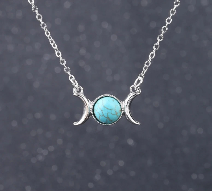 Buy Triple Moon Turquoise Crystal Necklaces