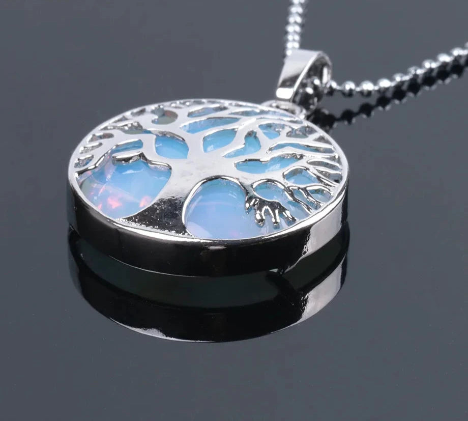 Opalite Tree of Life Crystal Necklaces | Green Witch Creations