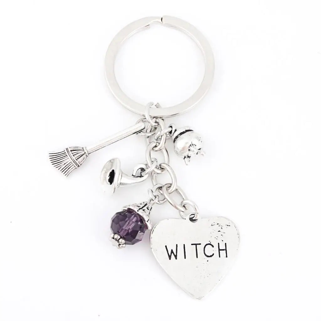 Witch Heart Charm Keychain | Green Witch Creations