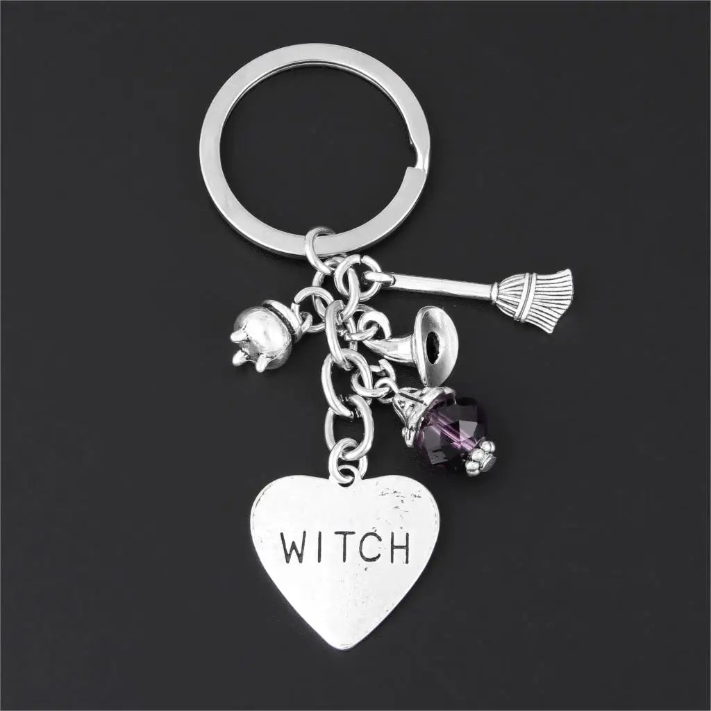 Witch Heart Charm Keychain | Green Witch Creations