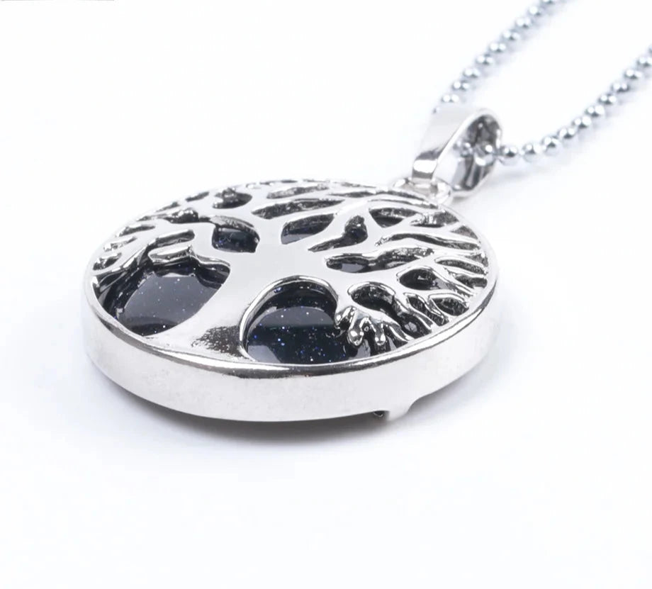 Black Agate Tree of Life Crystal Necklaces | Green Witch Creations