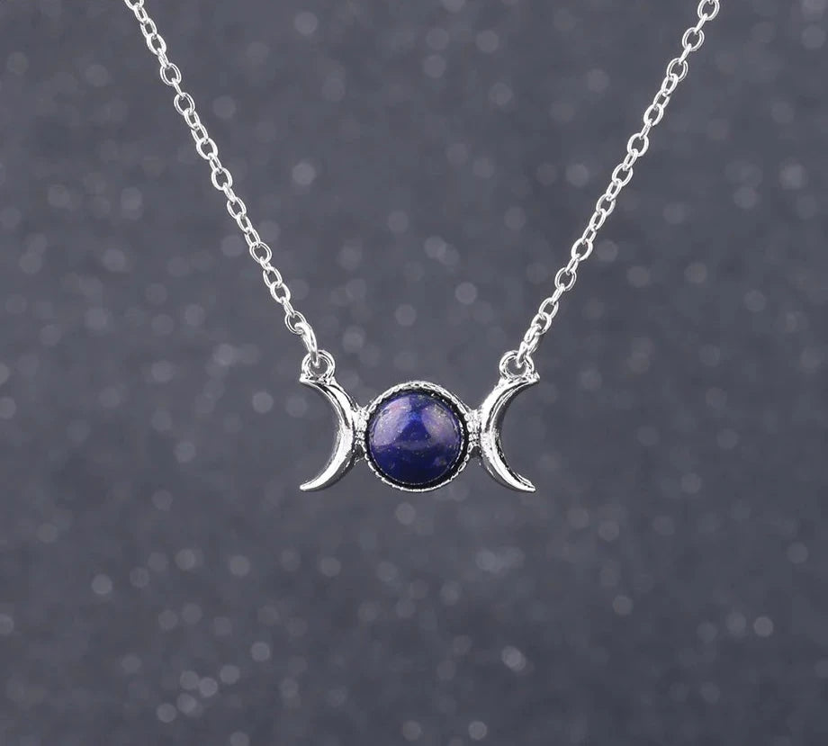 Buy Triple Moon Lapis Lazuli Crystal Necklaces