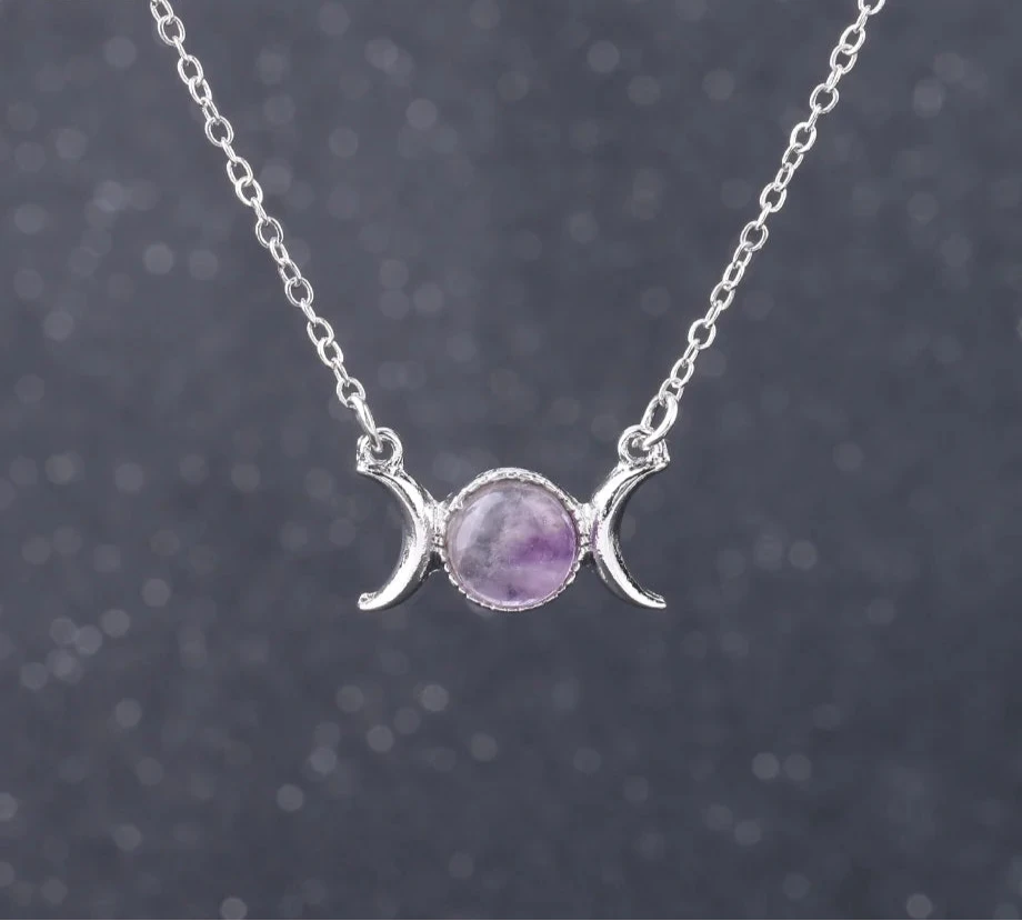 Buy Triple Moon Amethyst Crystal Necklaces