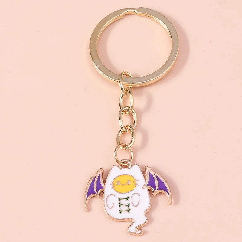 Halloween Bat Cat Keychains