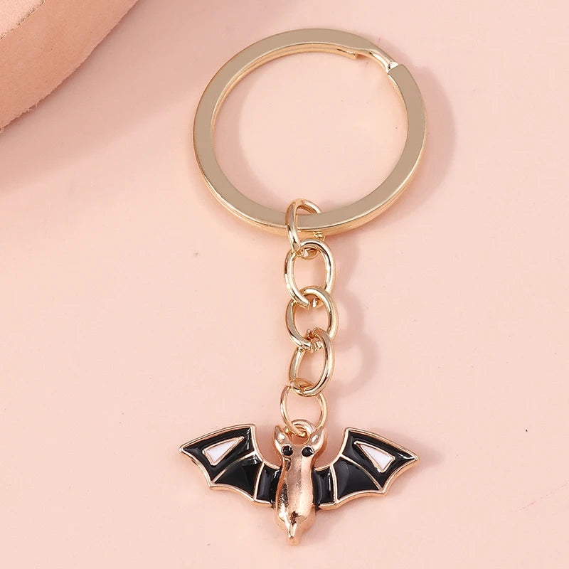 Halloween Bat Gold Keychains