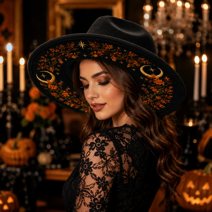 Halloween Fedora Wide Brim Hat