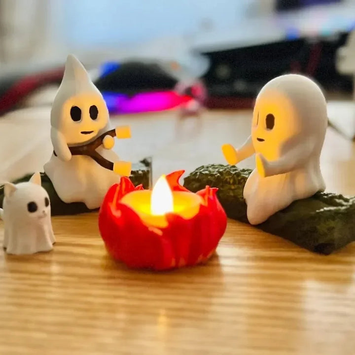 Halloween Ghost Campfire Statues