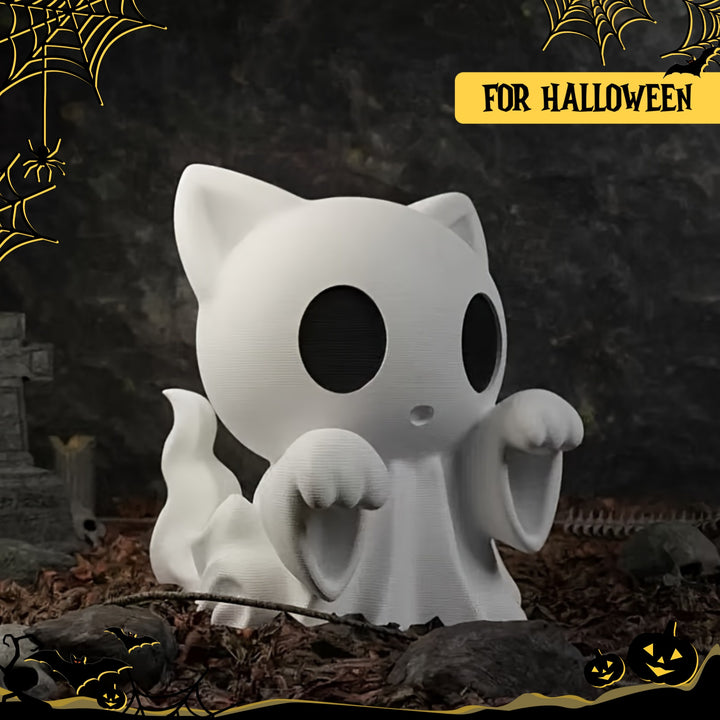 Halloween Ghost Cat Figurine