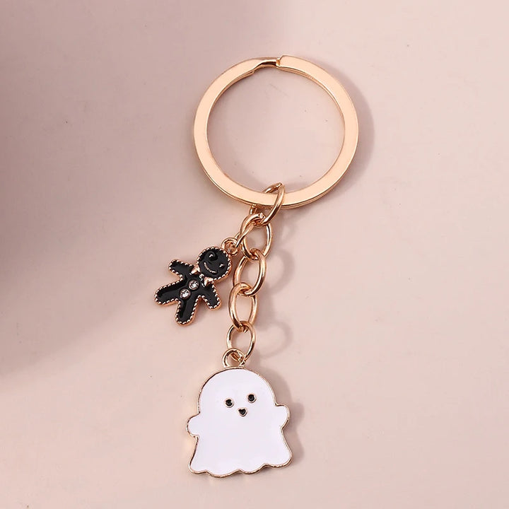 Halloween Ghost Gold Keychain
