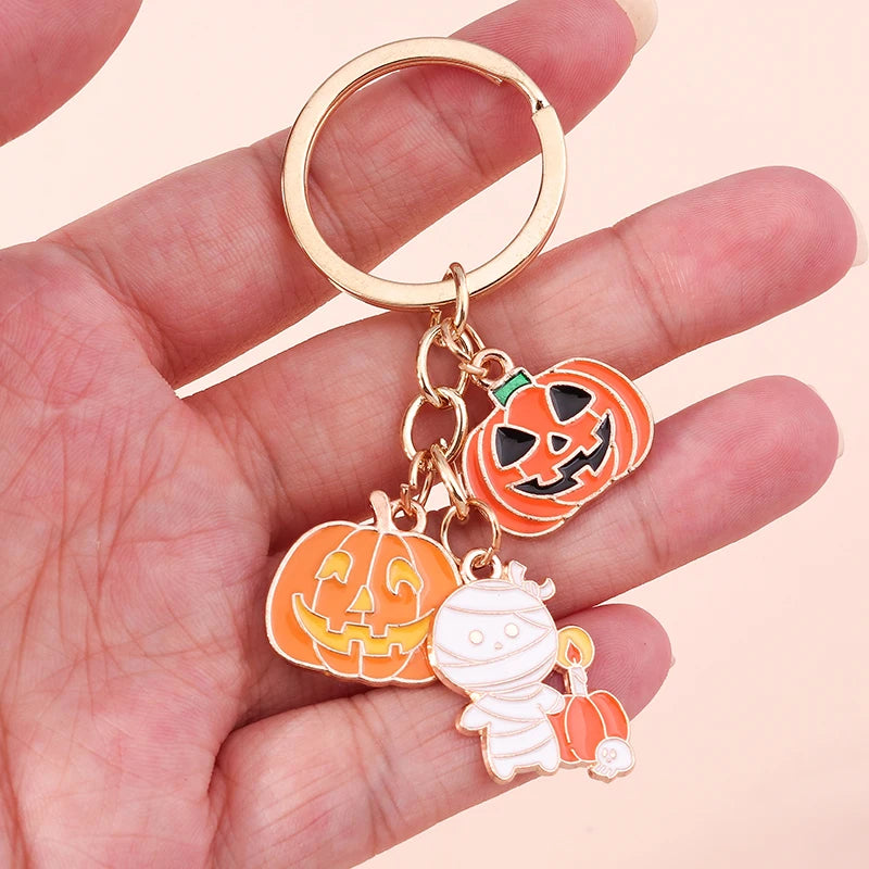 Halloween Pumpkin Mummy Keychains