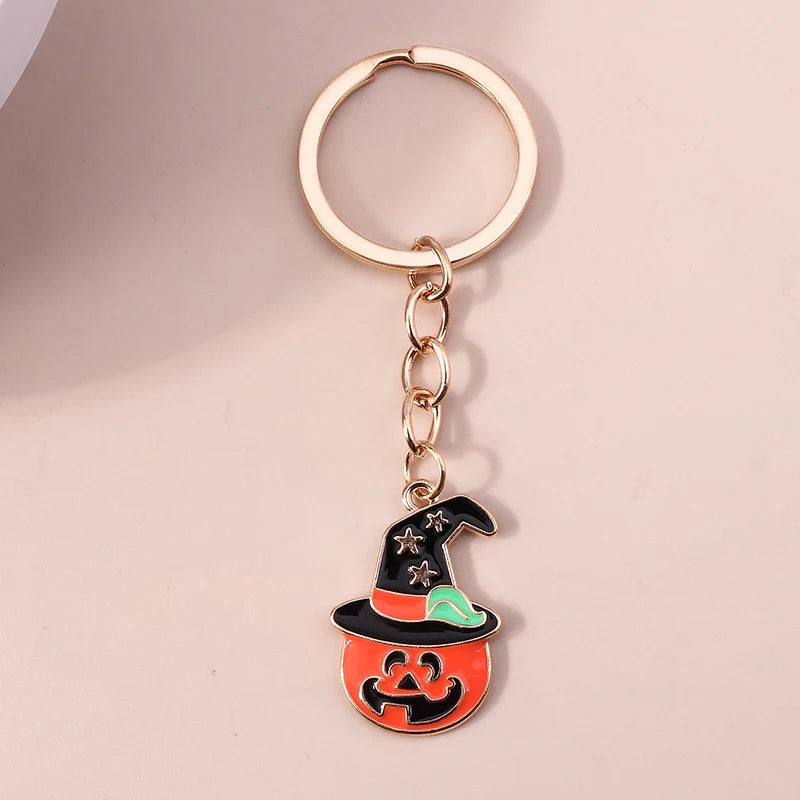 Halloween Pumpkin Witch Keychains