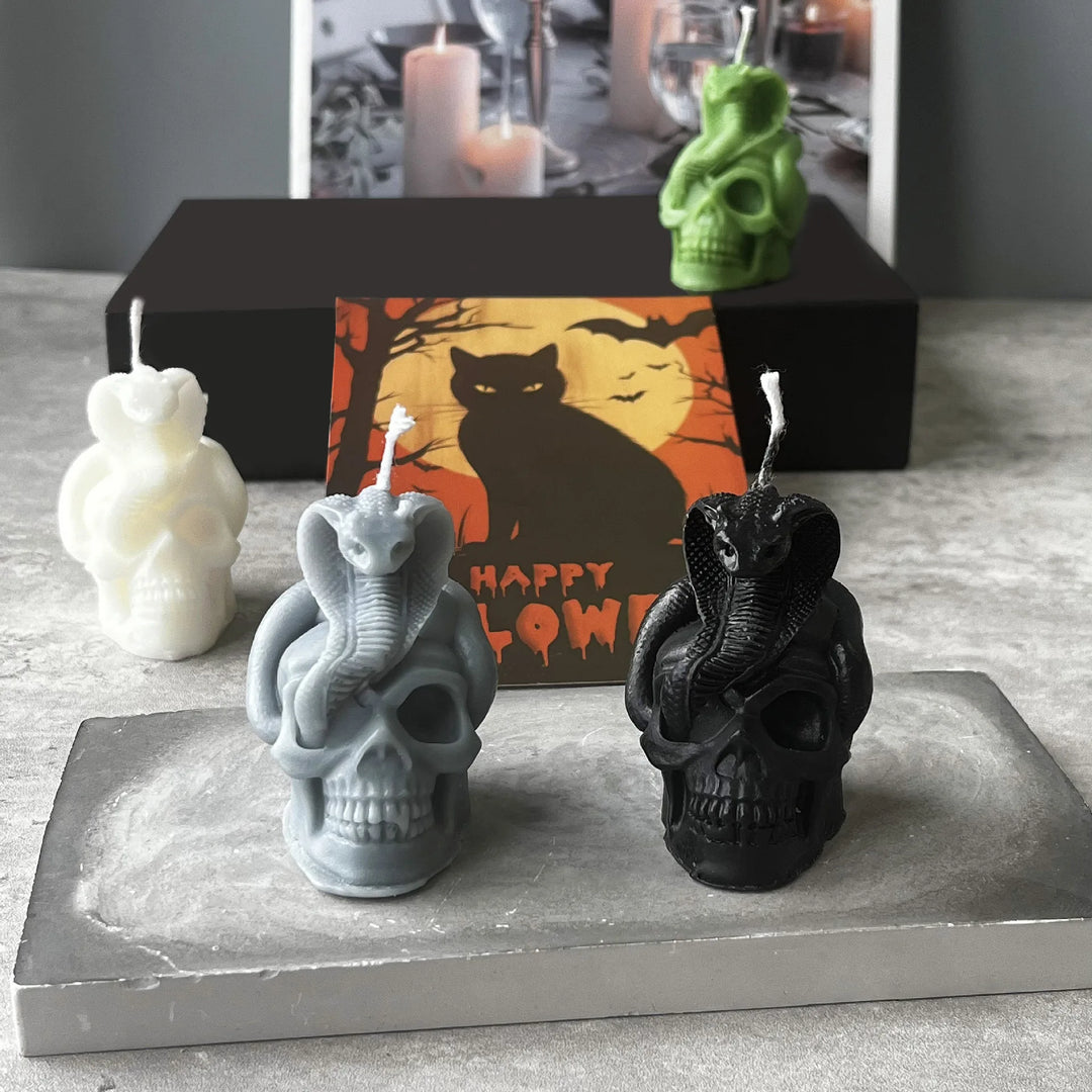 Halloween Snake Skull Candles