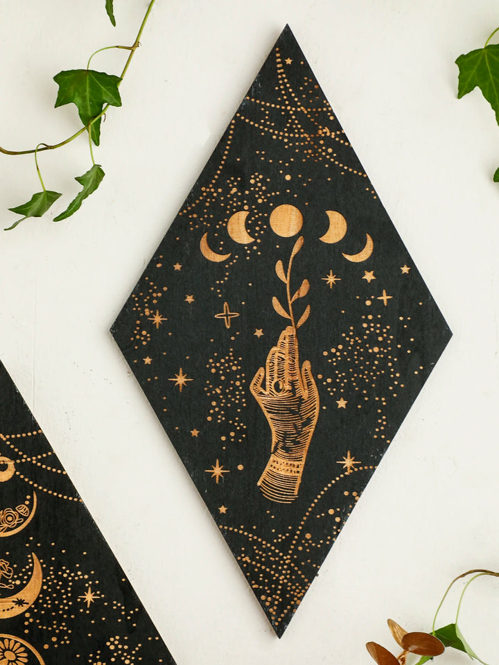 Hand Moon Phase Wood Plaques