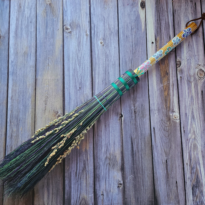 Hand Painted Witch Broom