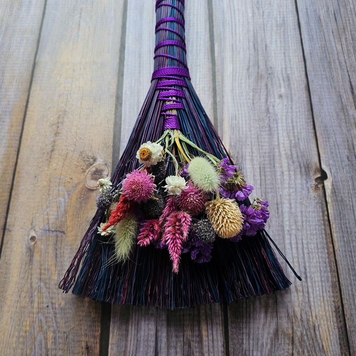 Handmade Flower Witch Broom