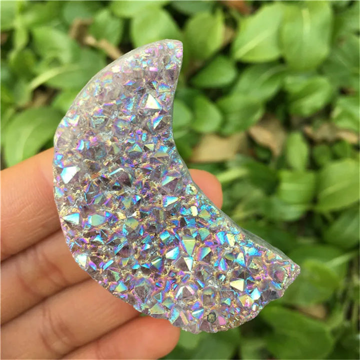 Titanium Aura Amethyst Druzy Moon | Green Witch Creations