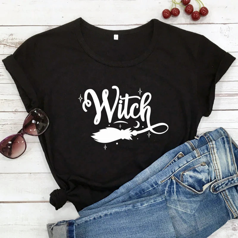 Witch Broom T-Shirt For Sale Online | Green Witch Creations