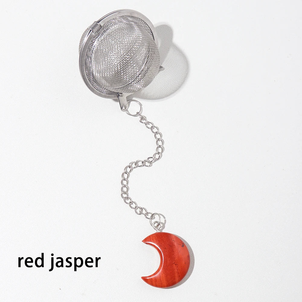 Red Jasper Crystal Moon Tea Balls | Green Witch Creations