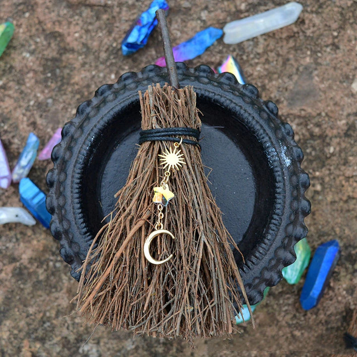 Gold Charm Mini Brooms For Sale | Green Witch Creations