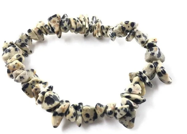 Dalmatian Stone Crystal Chip Bracelets For Sale | Green Witch Creations