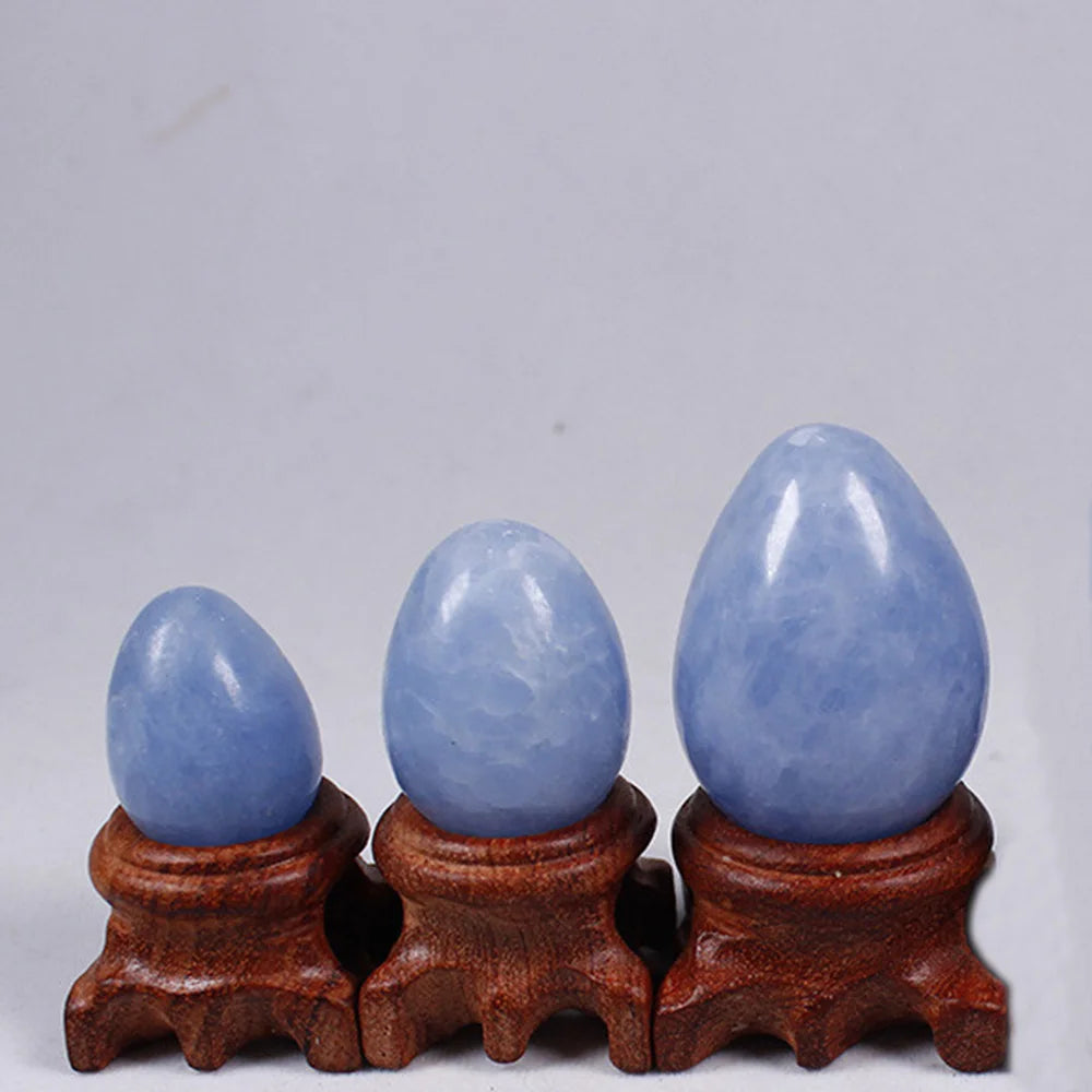 Blue Celestite Crystal Egg with Base | Green Witch Creations