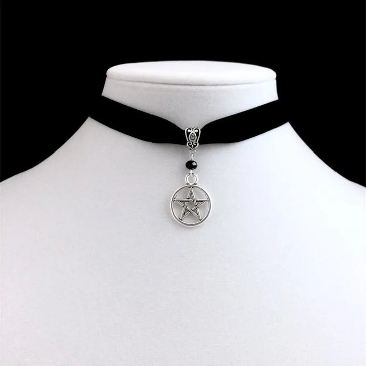 Pentacle Choker Velvet Necklace