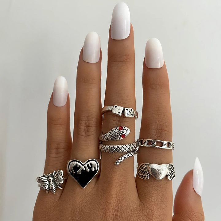 Heart Dice Ring Set