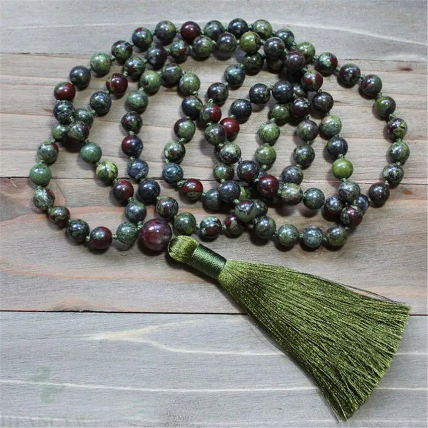 Dragon Blood Stone Bead Necklace