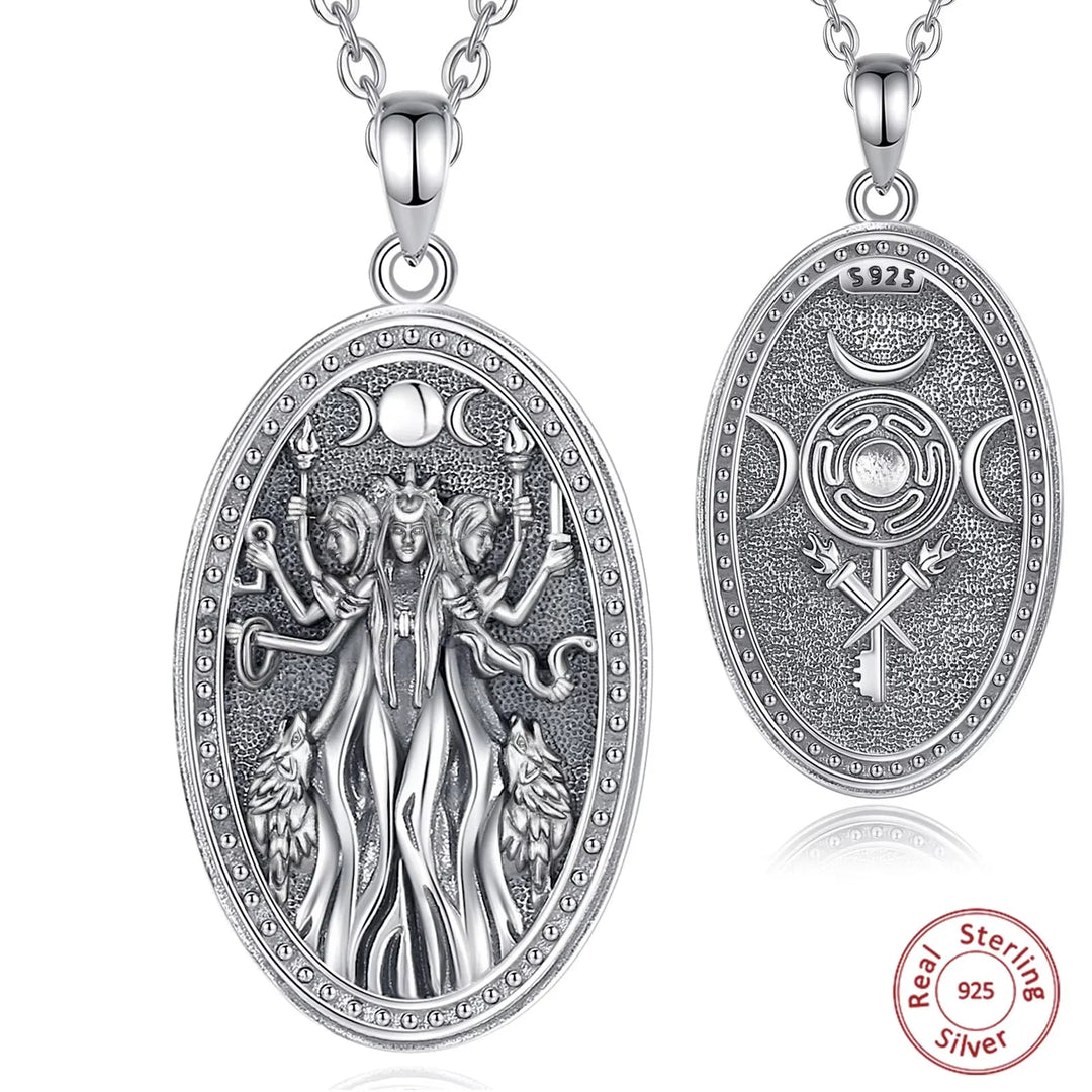 Hecate Goddess Sterling Silver Necklace