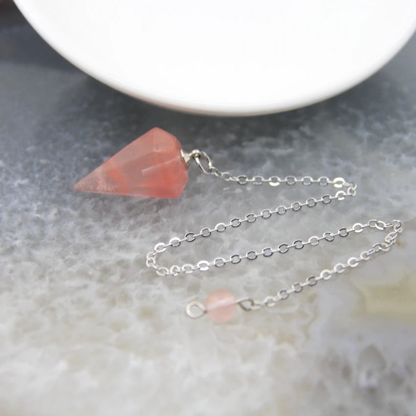 Strawberry Quartz Crystal Pendulums | Green Witch Creations