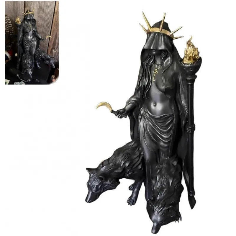 Hekate Wolf Statue