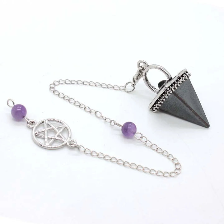 Hematite Pentacle Pyramid Pendulum