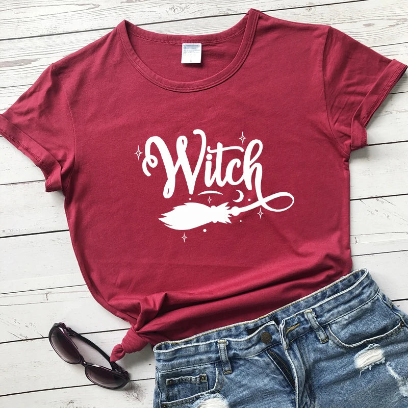 Witch Broom T-Shirt For Sale Online | Green Witch Creations